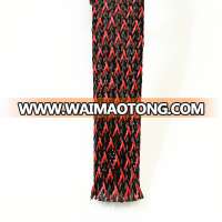 Red/Black Expandable braided cable sleeve