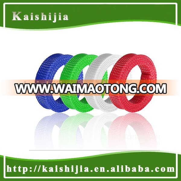 Colorful PET expandable wire cable Braided mesh sleeving